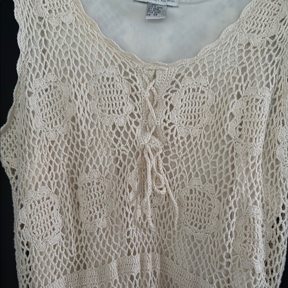 Newport News Crochet Cream Dress and Jacket Set - Picture 4 of 6